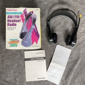 Radio Shack‎ Stereo Mate AM/FM Headset Box & Instructions & Receipt Vintage 1996